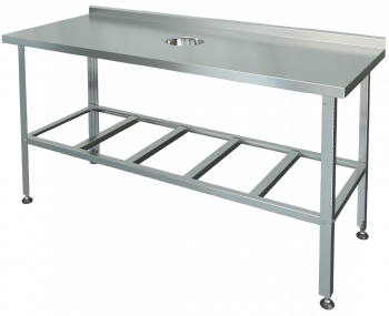 Industrial waste collection table with side