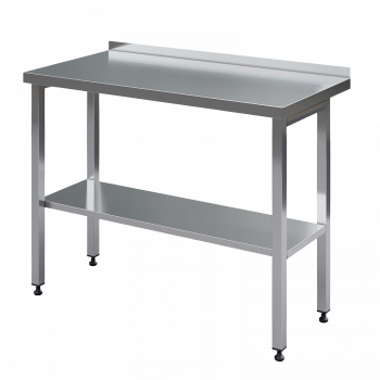 Table, stainless steel, open, with side