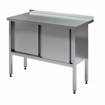 Table, stainless steel, closed, with side