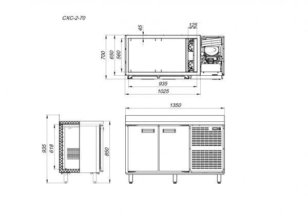 Refrigerated table СХС-2-70