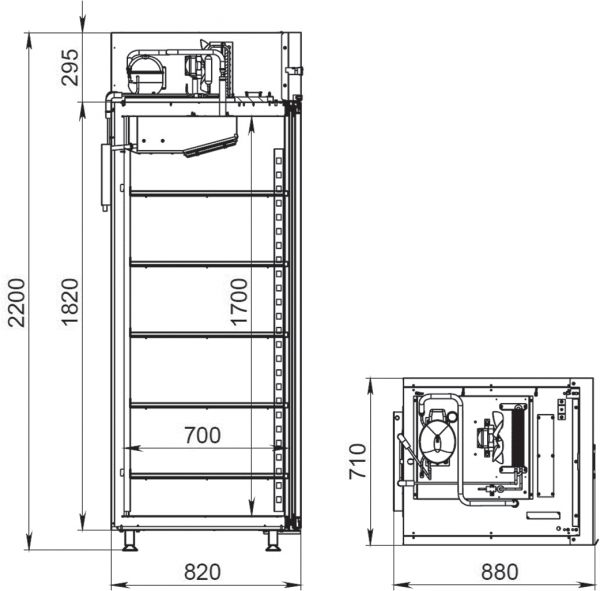 Refrigerated pharmaceutical cabinet ШХФ-700-НСП