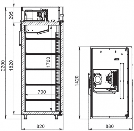 Refrigerated pharmaceutical cabinet ШХФ-1400-КГП