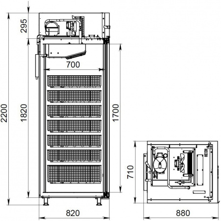 Refrigerated pharmaceutical cabinet ШХФ-700-КСК