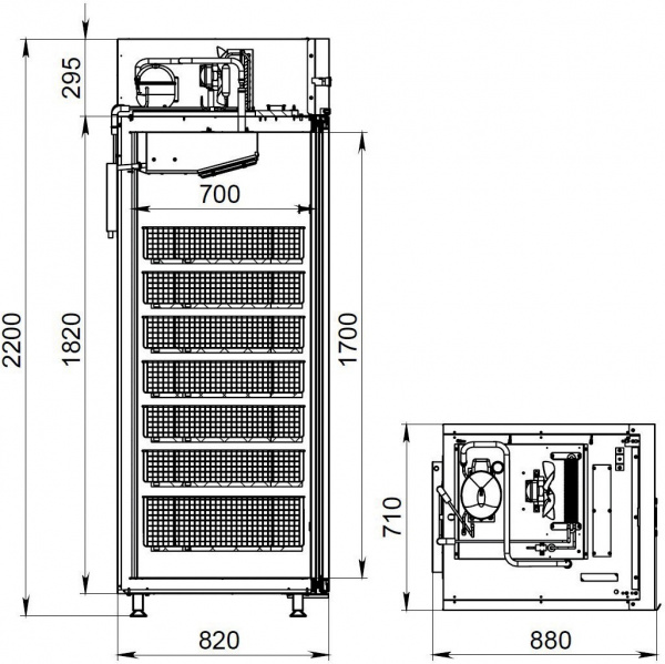 Pharmaceutical refrigeration cabinet ШХФ-700-НСК