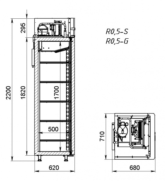 Refrigerated pharmaceutical cabinet ШХФ-500-НГП